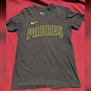 Boys Kids Nike Tee Padres Tatis Jr Small 8 EUC Brown Yellow Baseball MLB